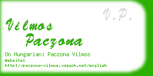 vilmos paczona business card